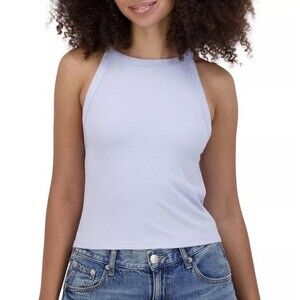 Aeropostale Women's Soft Wear 2-Ways Cropped Tank Top Size M Reversible Blue